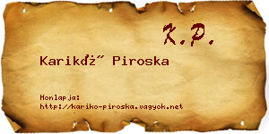 Karikó Piroska névjegykártya
